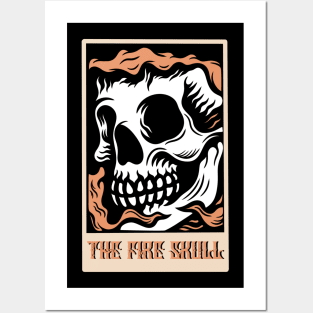 Fire and skull Posters and Art